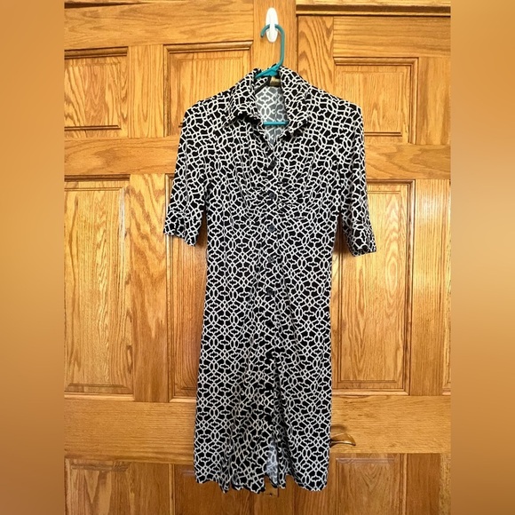 Laundry By Shelli Segal - Black and White Geometric Dress - Picture 4 of 10
